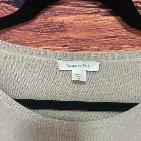 Garnet Hill Women's Cream Long Sleeve Top - Picture 2 of 4